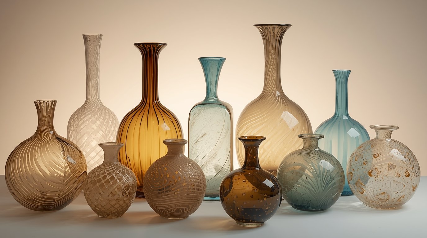 Munblåsta glasvaser